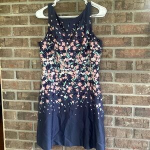 Pretty floral sleeveless dress by LOFT size small